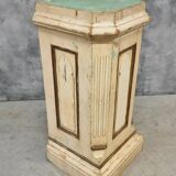 Antique church column on wooden base 135 cm high