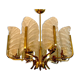 Chandelier Carl Fagerlund by Orrefors with 9 Murano leaves 1960