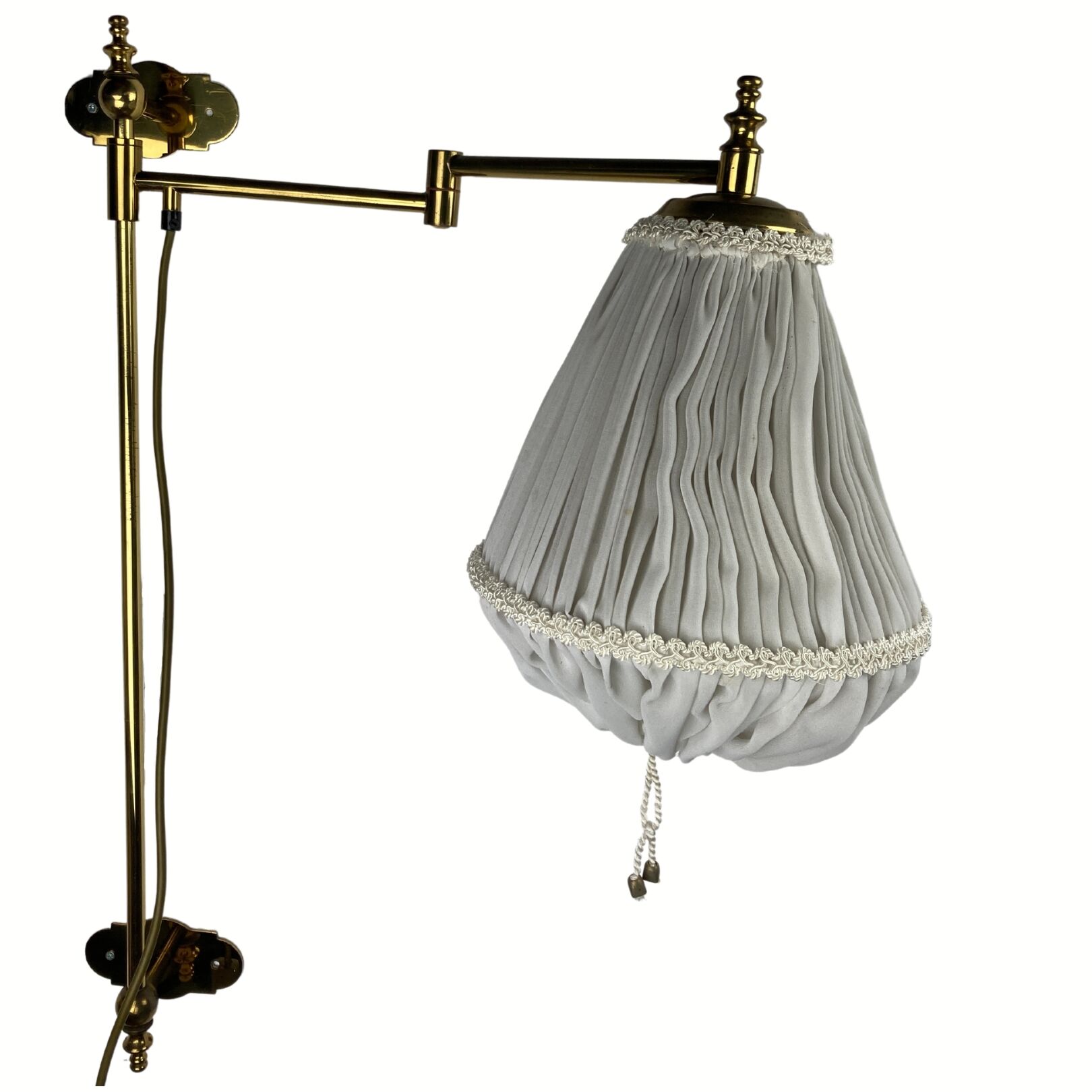 Brass art deco swivel arc wall lamp