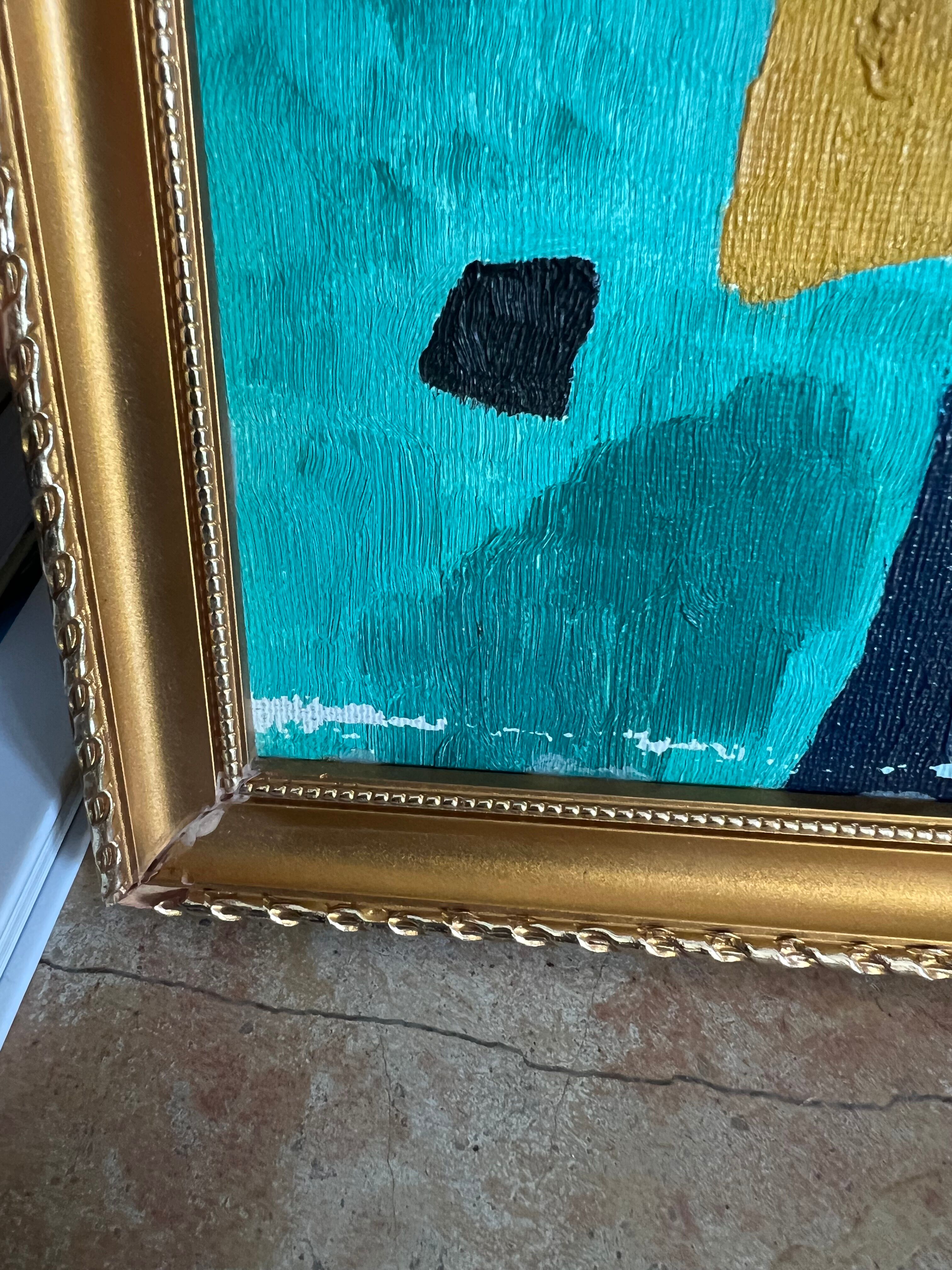 Painting painting with gilded frame, handmade, unique piece