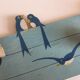 Coat rack with vintage swallows