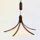 Mid-century teak pendant lamp from Domus with linen shade
