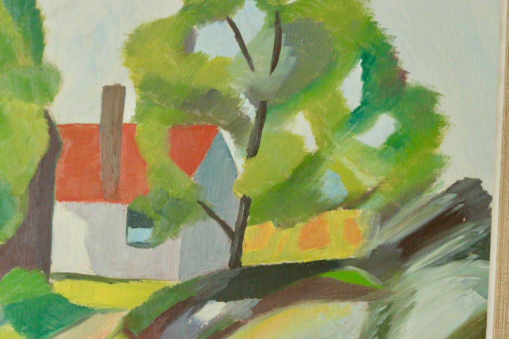 Framed oil on panel "Kopia" by TW, Sweden mid 20th century.