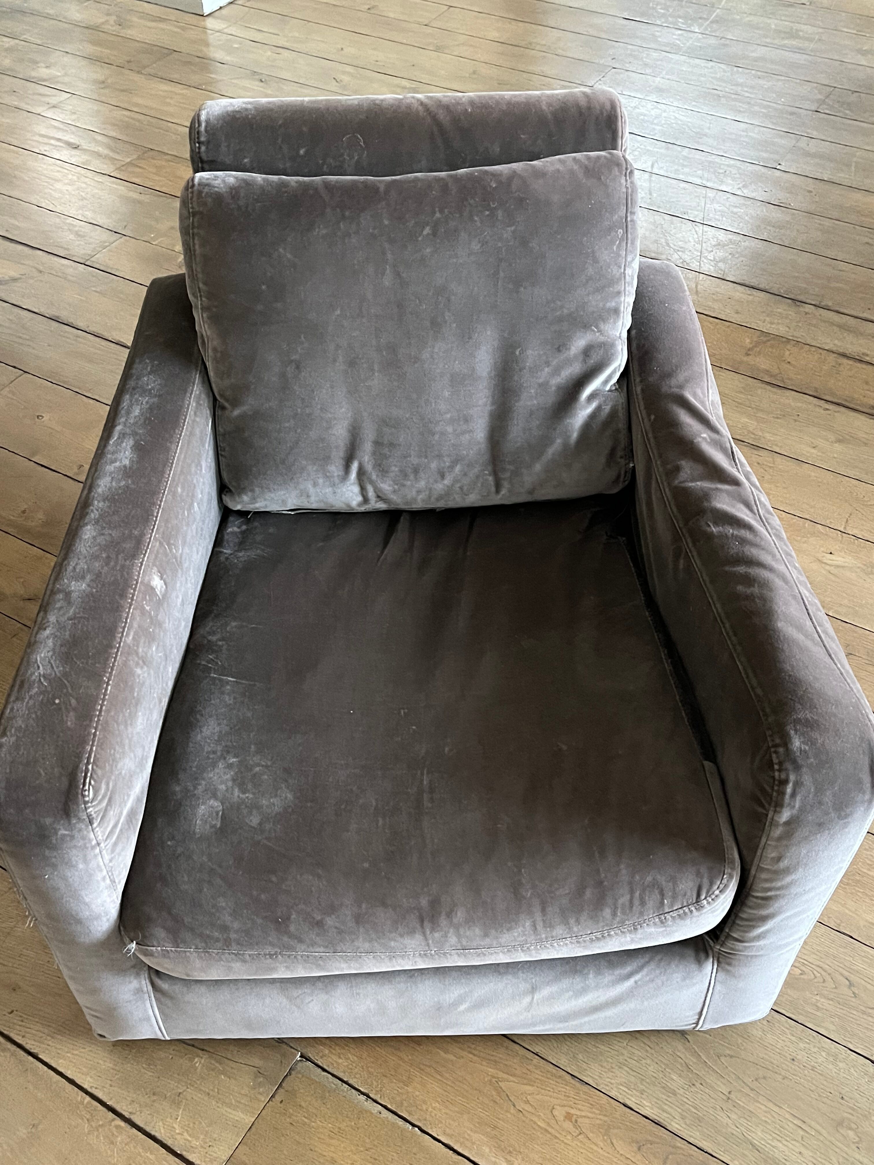 Armchair chester habitat velvet plum