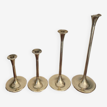 Set of 4 brass candle holders from Villeroy & Boch 45 to 21cm