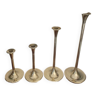 Set of 4 brass candle holders from Villeroy & Boch 45 to 21cm