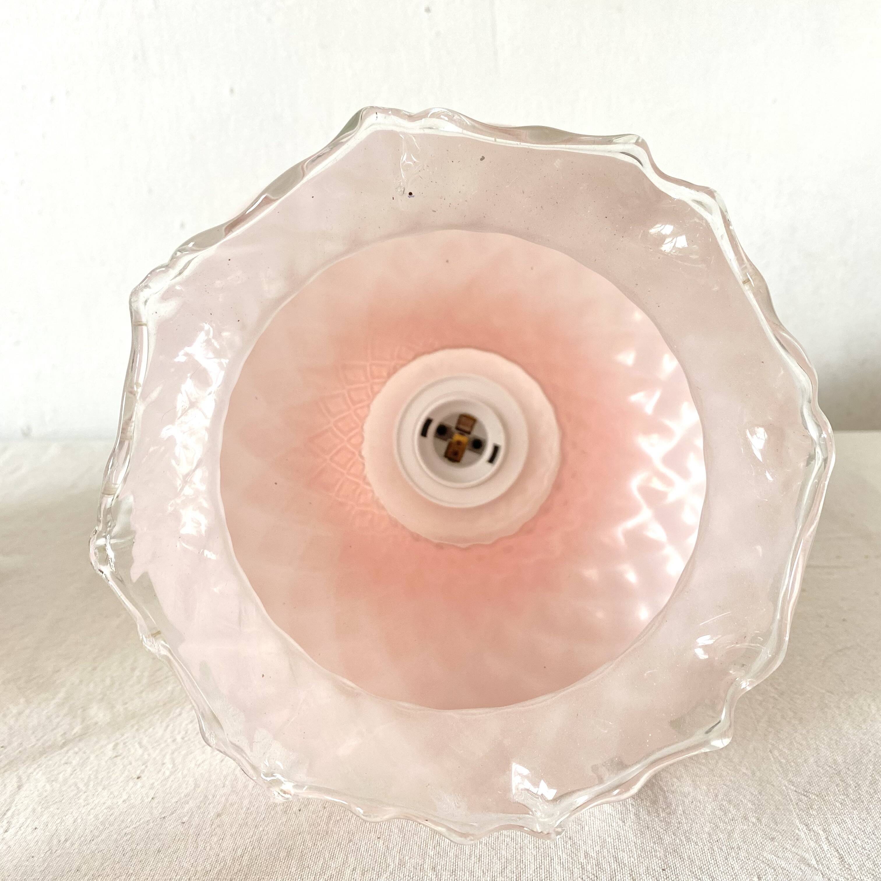 Pink and white opaline pendant lights