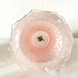 Suspensions en opaline rose et blanche