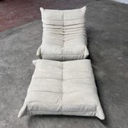 Ligne Roset Togo 1-seater in pouf in Beige Corduroy 10/10