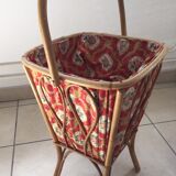 Rattan sewing basket