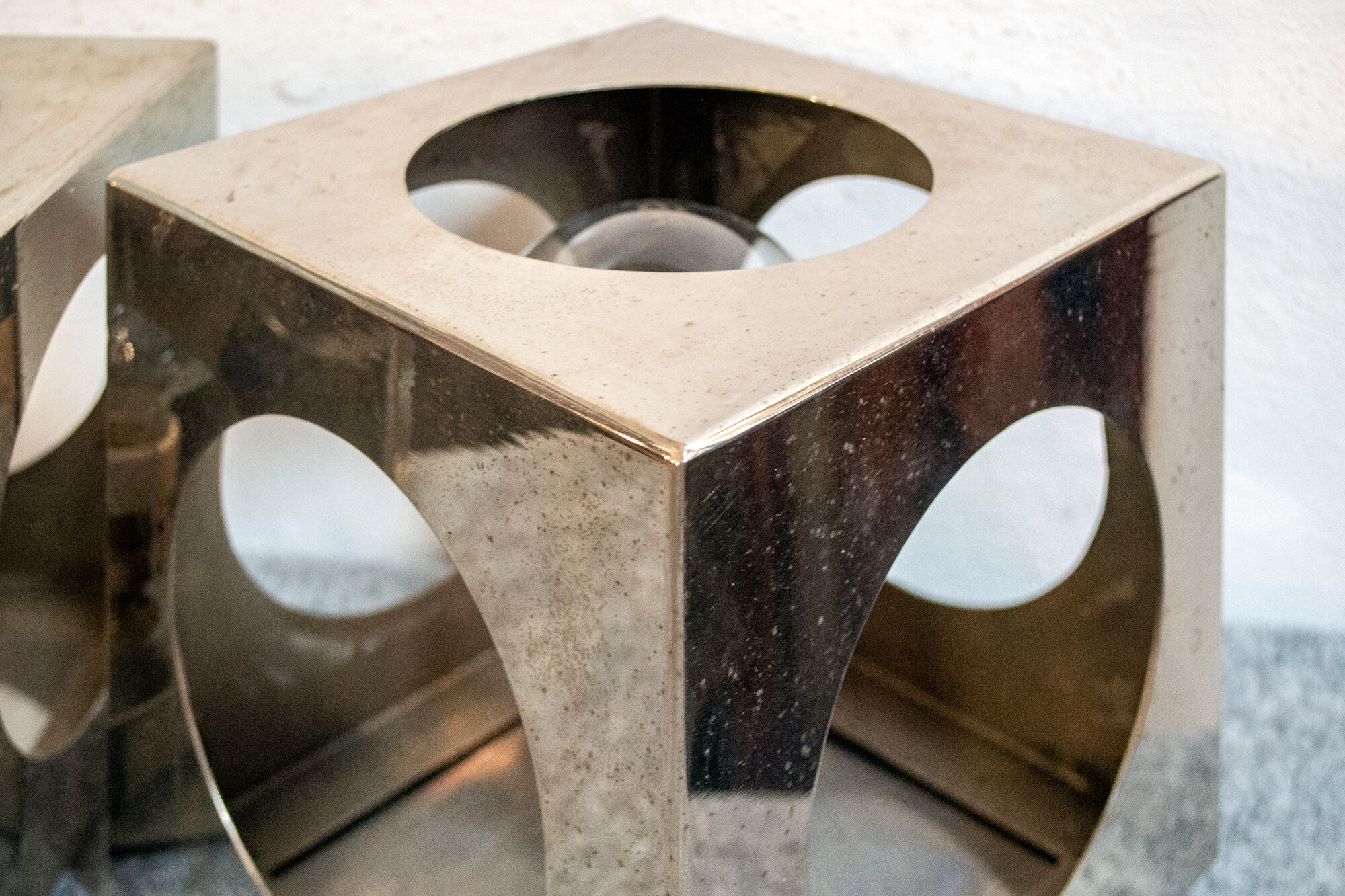 Steel Wall and table Lamp by Reggiani, Italy, 1970s