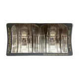 Old photography stereo, stereograph, luxury albumine 1903 Court of lions, Granada, Spain