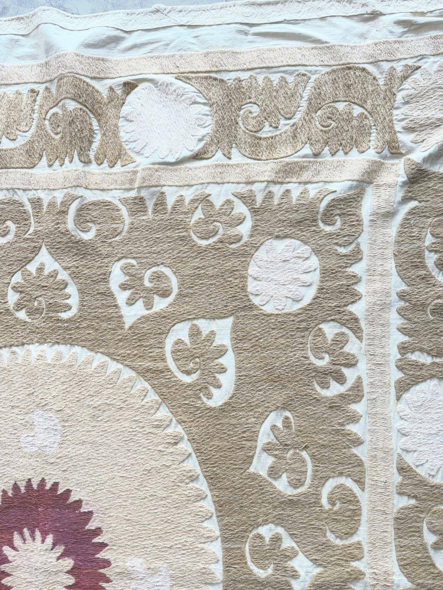 Vintage hand-embroidered tablecloth 145x154 cm