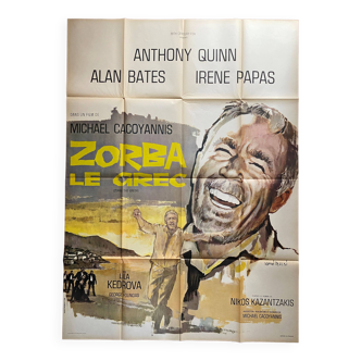 Affiche cinéma originale "Zorba le Grec" Anthony Quinn 120x160cm 1964