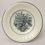Set Of 6 Dessert Plates Representing 6 Months Of The Year. "Digoin Sarreguemines"