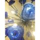 Blue clover murano glass sputnik chandelier