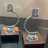 Pair of Art Deco candle holders