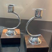 Paire de bougeoirs Art Déco