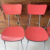 Set of 4 vintage red Formica chairs