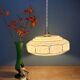 Vintage Art Deco glass pendant light in yellow Clichy.