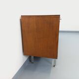 Vintage modernist enfilade in rosewood and chrome metal from the 60s and 70s.