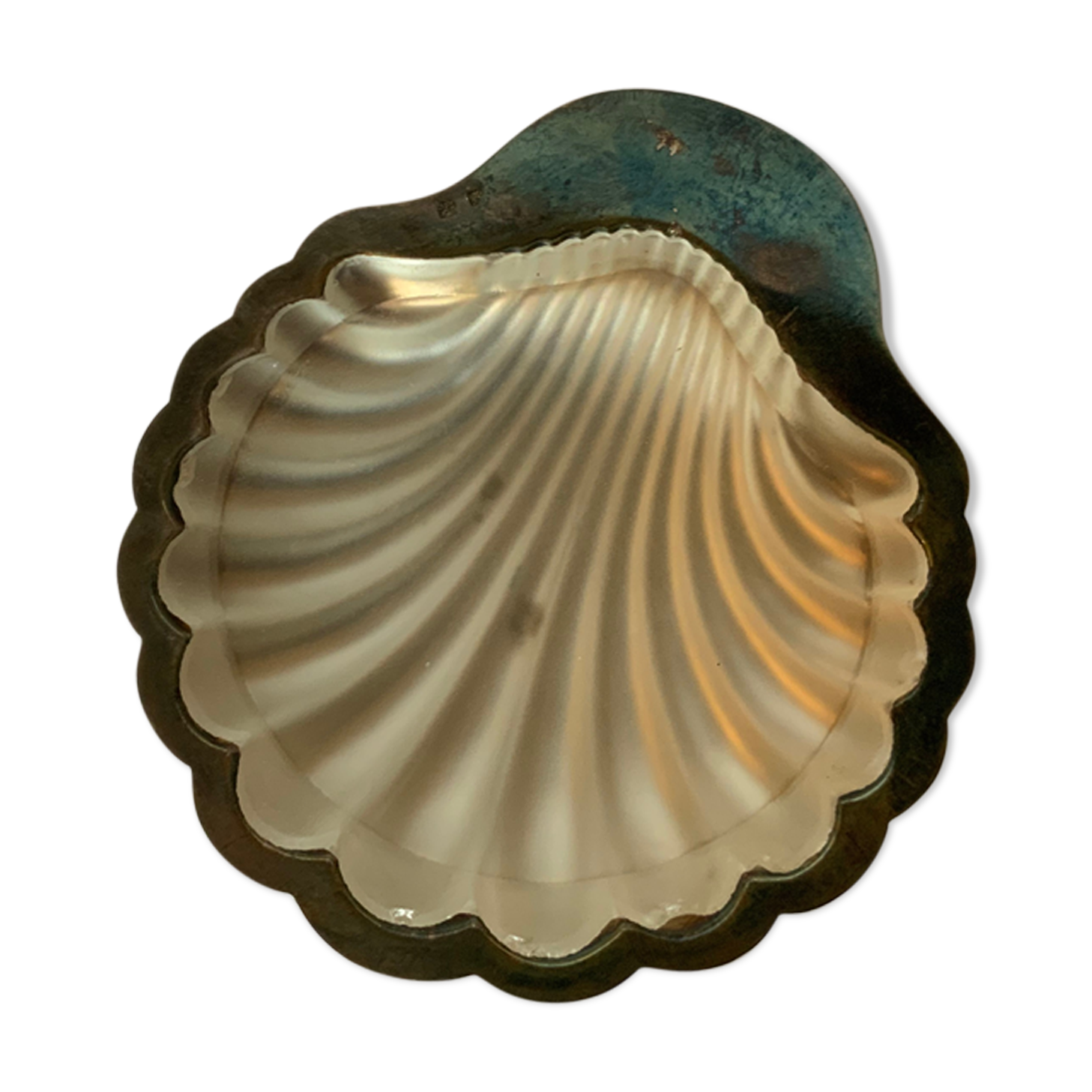 Silver metal and glass butter