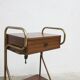teak gold metal bedside table