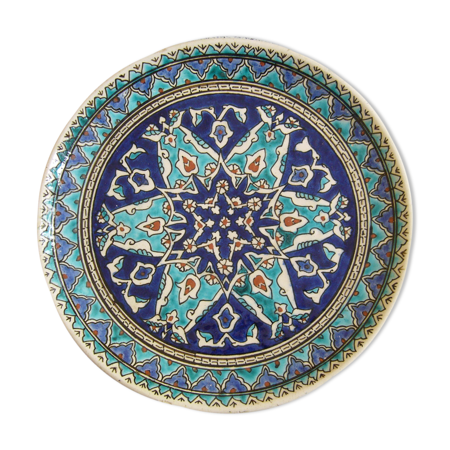 Oriental plate blue and turquoise tones
