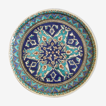 Oriental plate blue and turquoise tones
