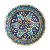 Oriental plate blue and turquoise tones