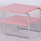 Table basse Bauhaus restaurée, par Mücke Melder, Chrome, Tchèque, années 1930