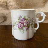 Porcelain cup fine decoration flowers and golden edge