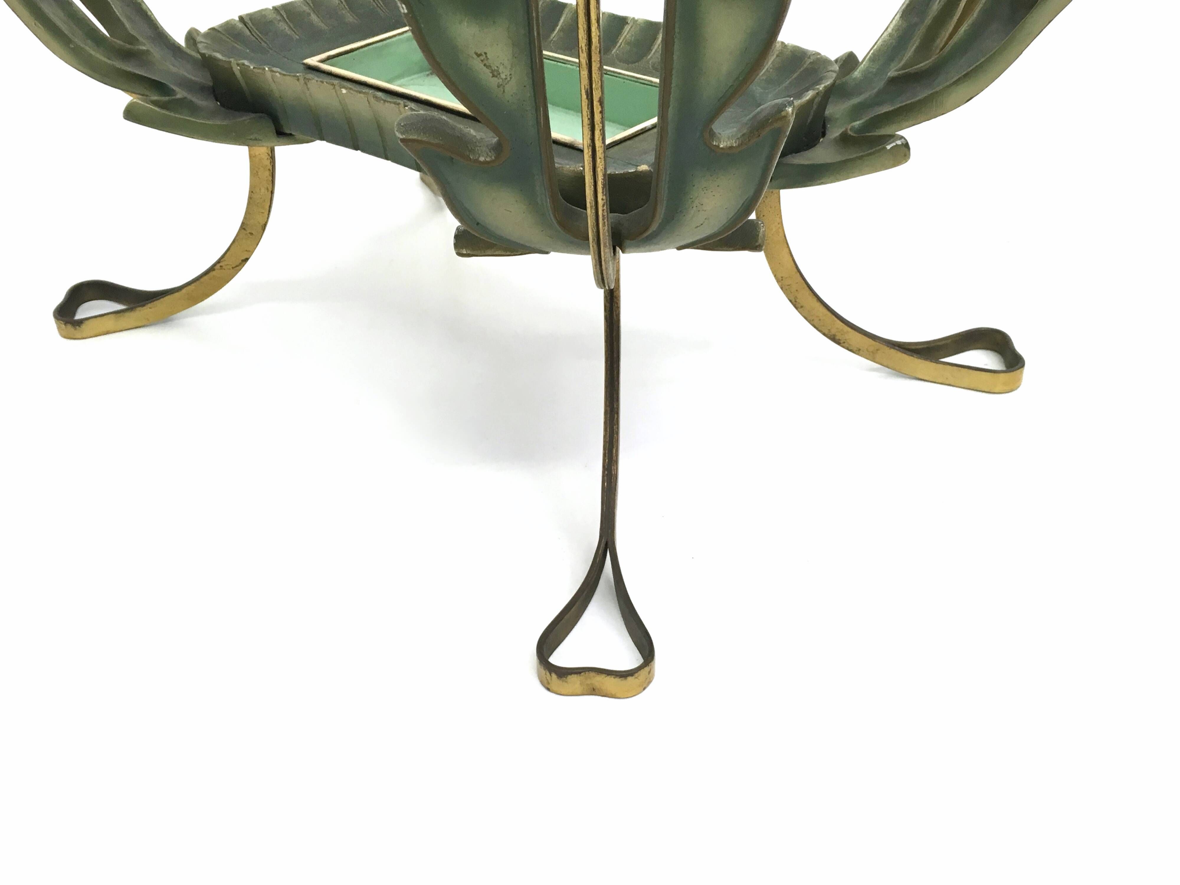 Vintage Brass and Varnished Metal Coffee Table by Pierluigi Colli, Italy