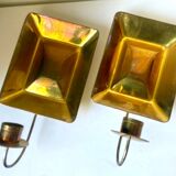 Pair Vintage Brass Wall Candle holder  Sconce  height 24 cm