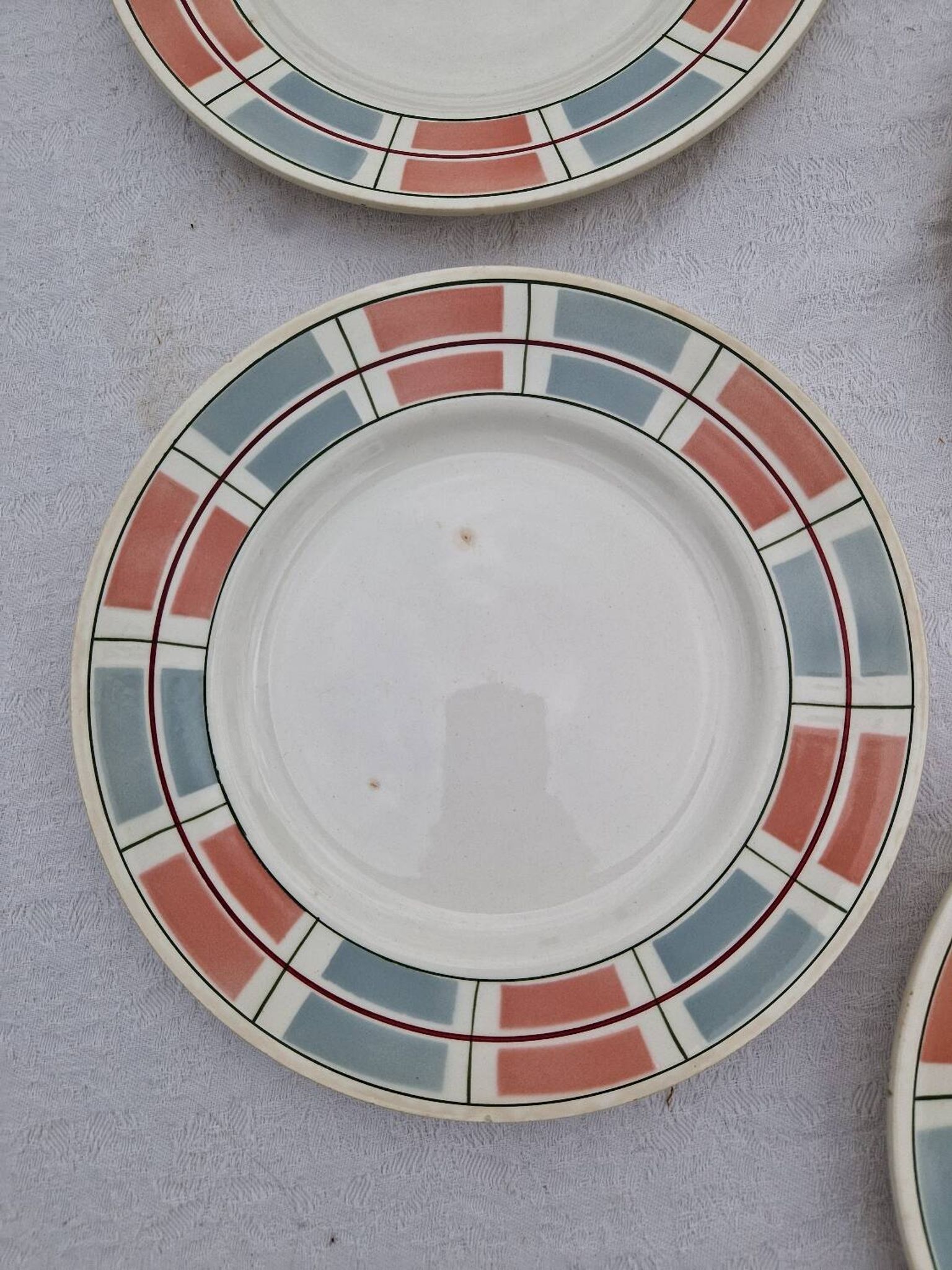 Lot De 8 Assiettes Plates Manufacture Salins