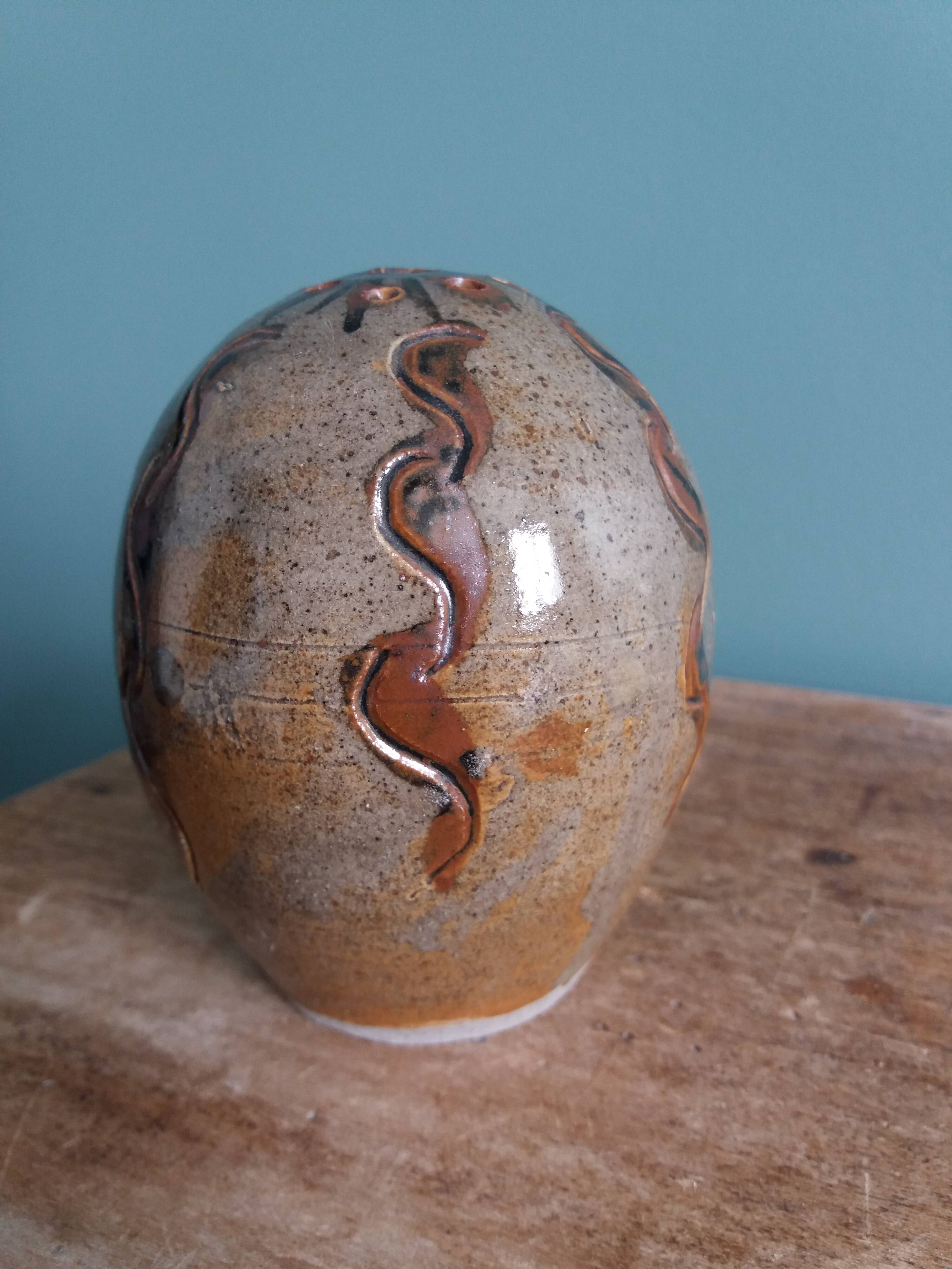 Signed flower spike vase