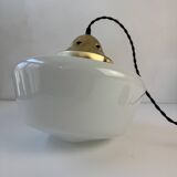 Antique opaline suspension xl 26 cm vintage