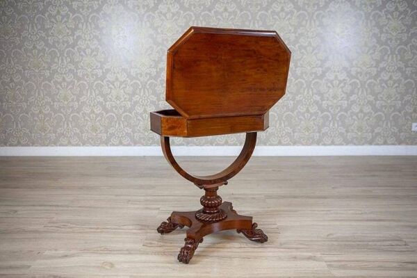 Table de couture en acajou et placage victorien, années 1850