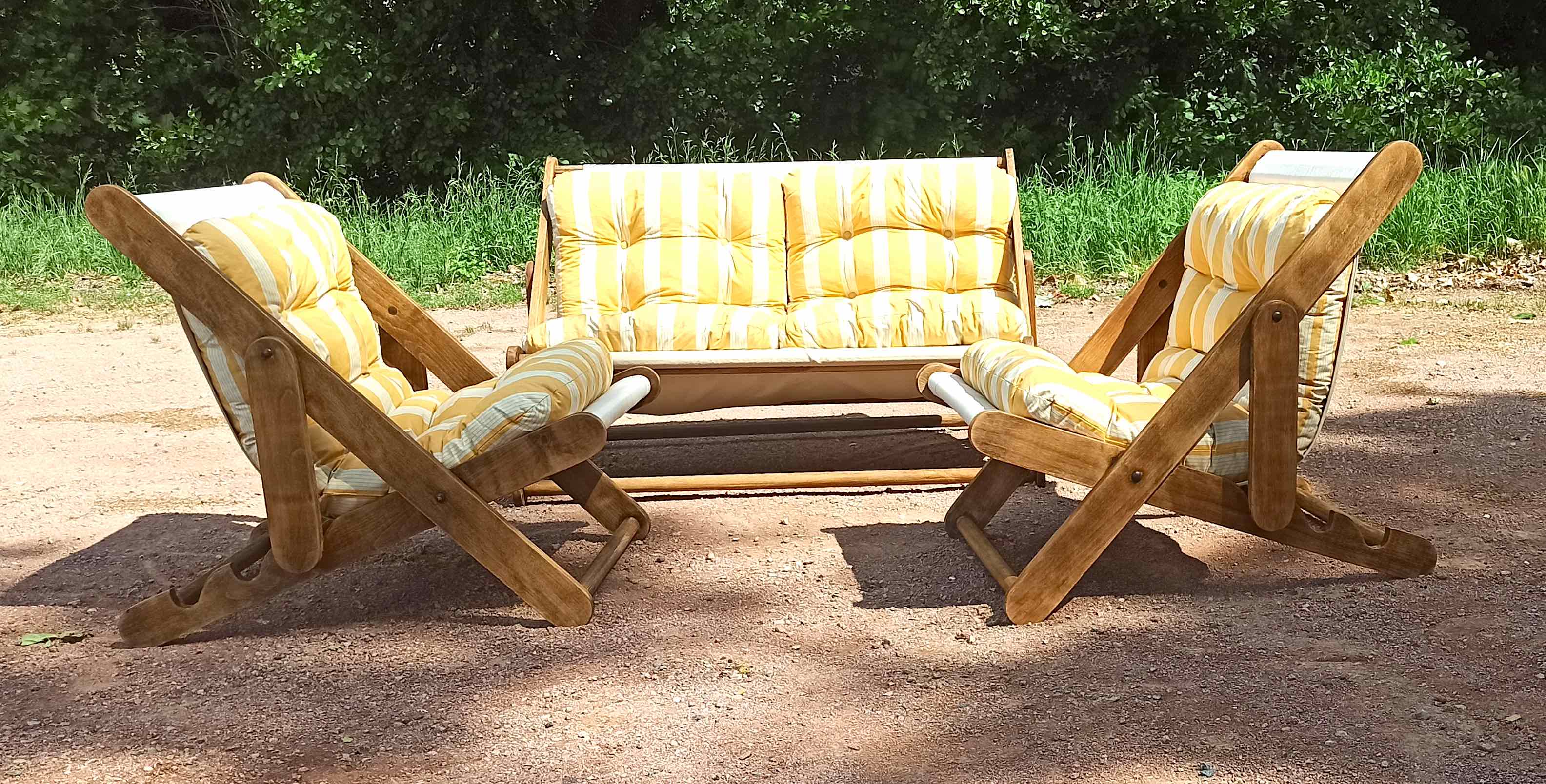 Garden furniture 3 rooms Pierre Beguet 70s