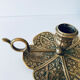 Pair of brass clover candlesticks