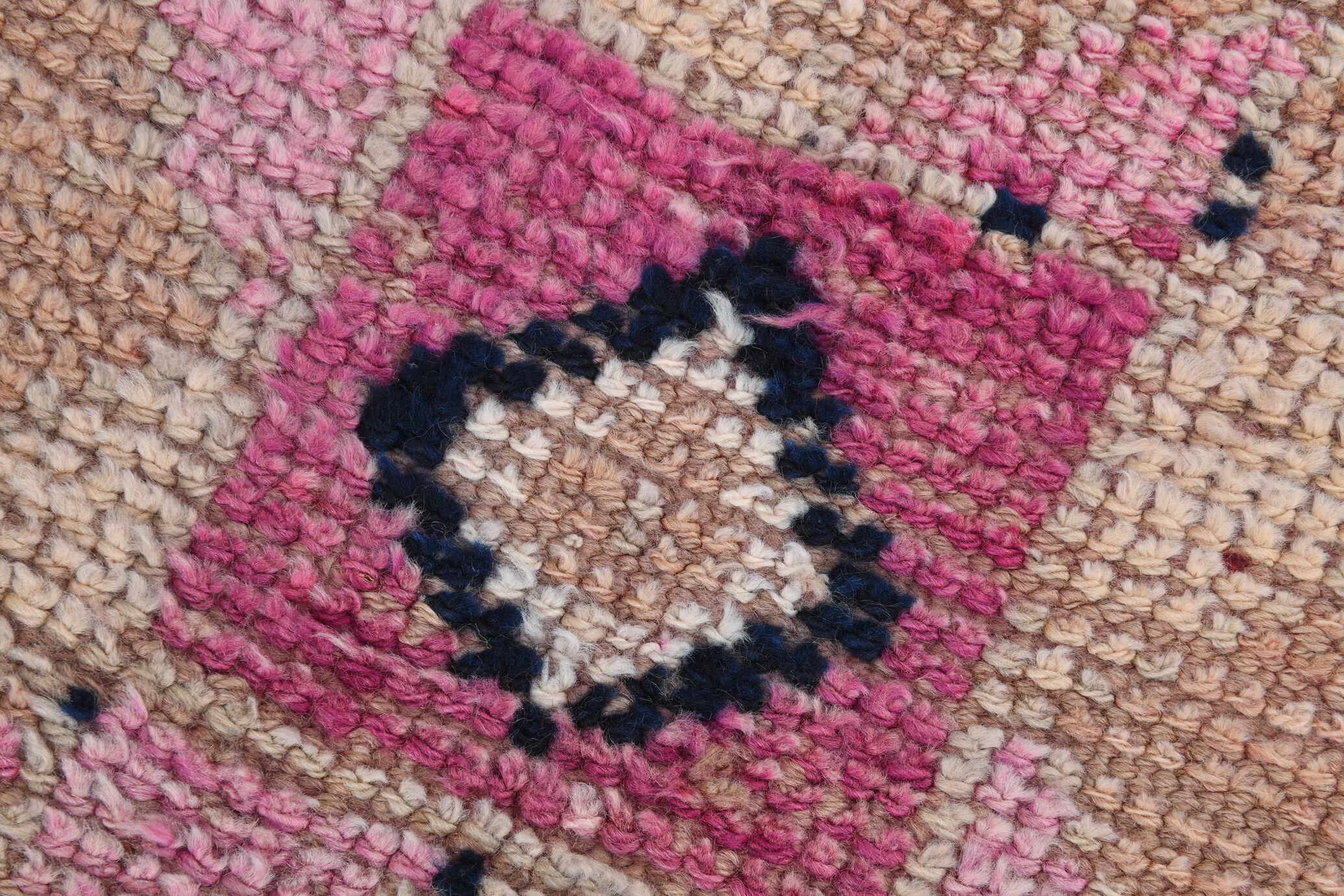 3x10 pastel pink & blue vintage rug