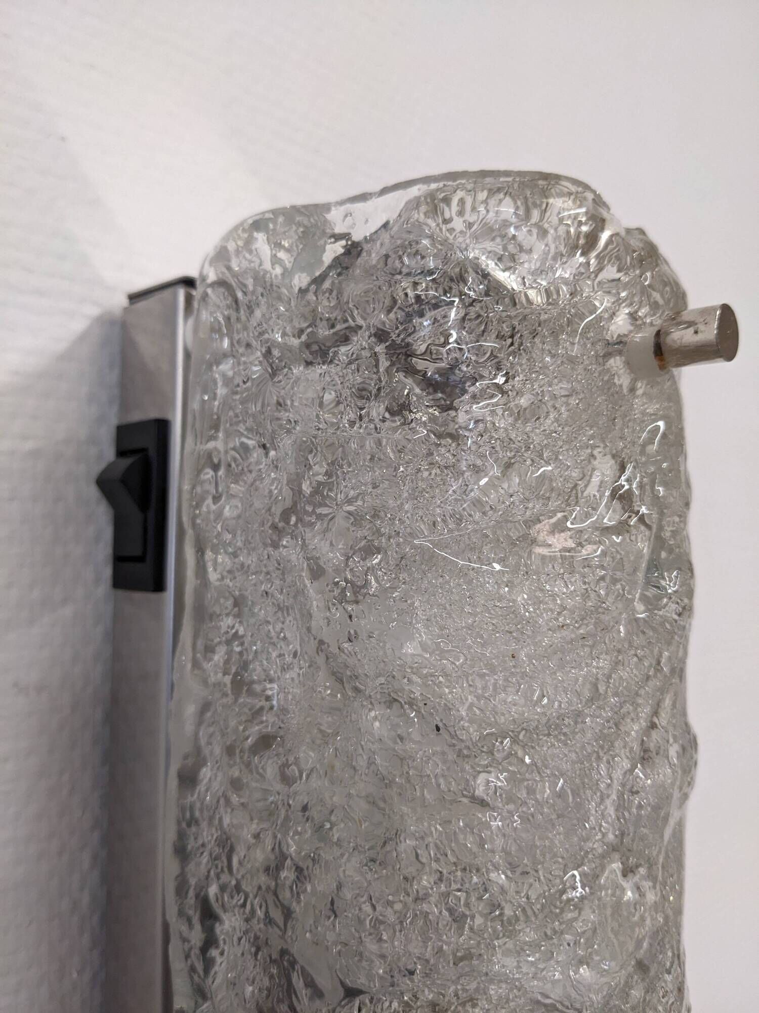 XL Murano glass wall lamp by Hillebrand Leuchten, Germany circa 1960