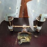 Double Wall Lamp in Plexiglas and Brass