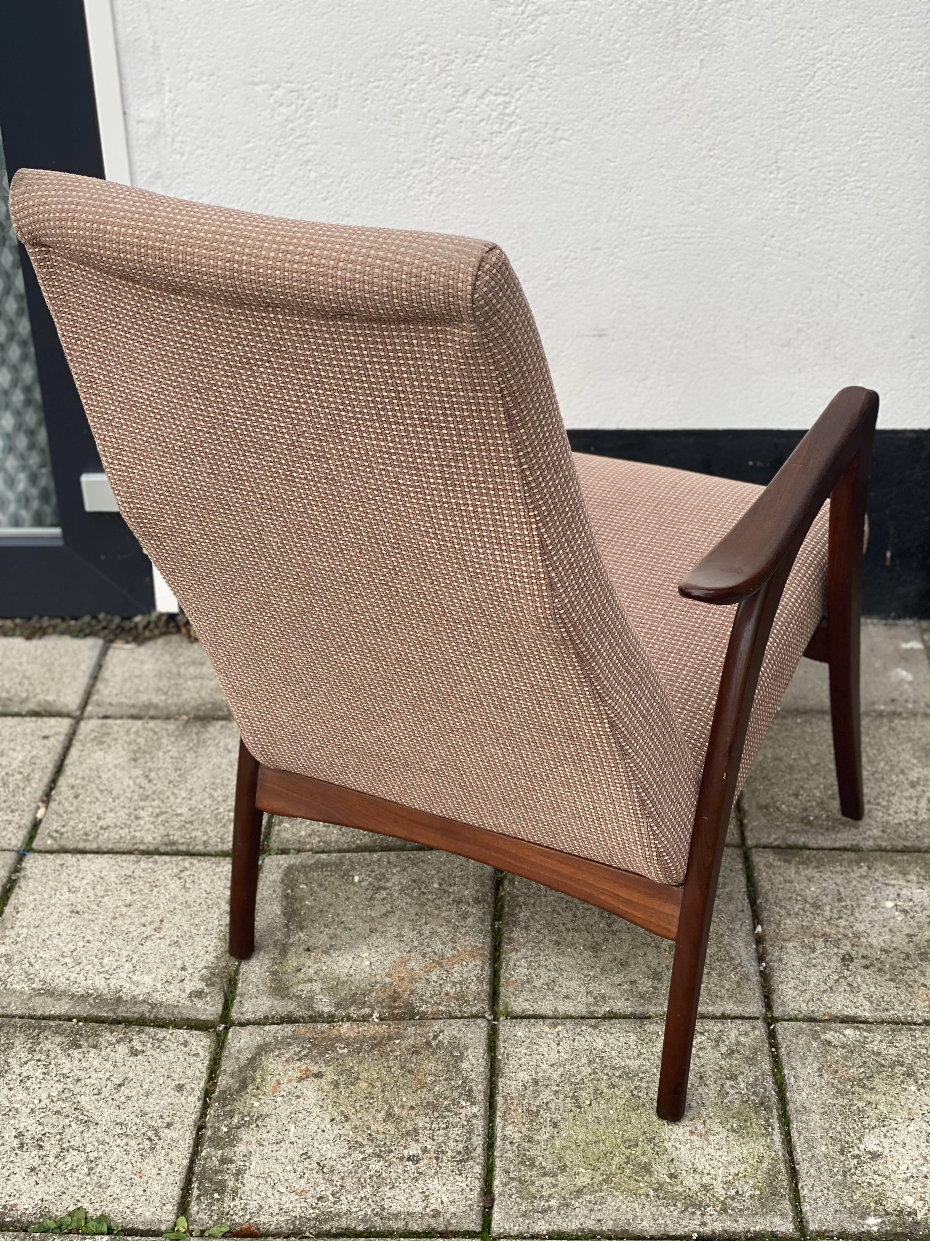 Swedish mid century modern teak high back chair