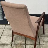 Swedish mid century modern teak high back chair