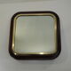 Square mirror mahogany and brass / vintage 60x60cm