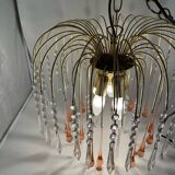 Lustre cascade en verre de murano