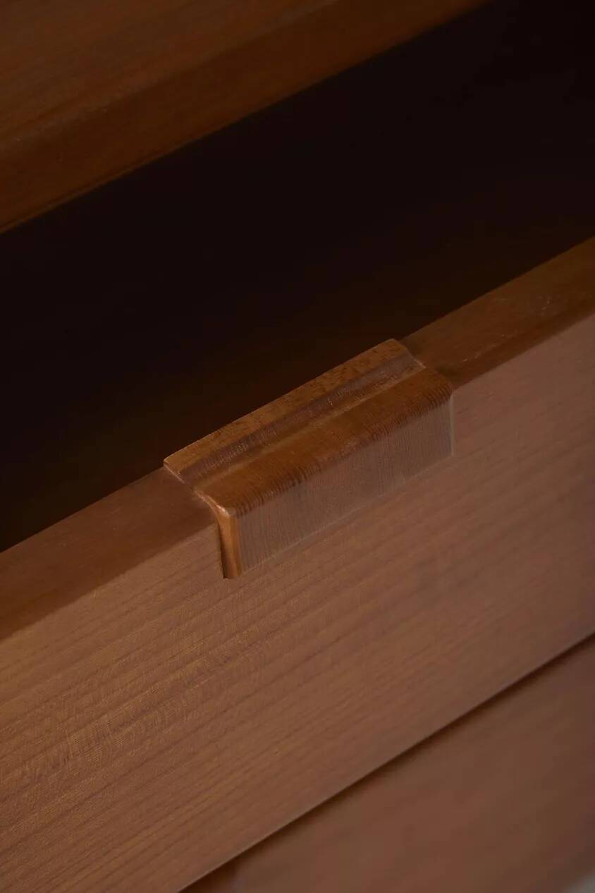 Elm wood chest of drawers by Luigi Gorgoni