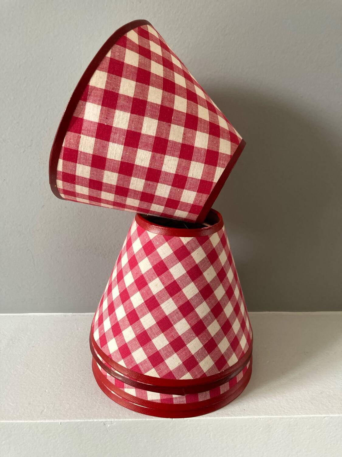 Vintage gingham lampshades