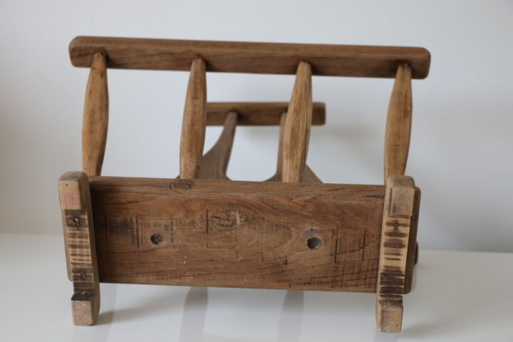 Brutalist magazine holder solid oak